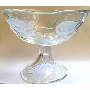 Adeline Schwepnitz Design Footed Sundau Dish Clear Glass 5" tall